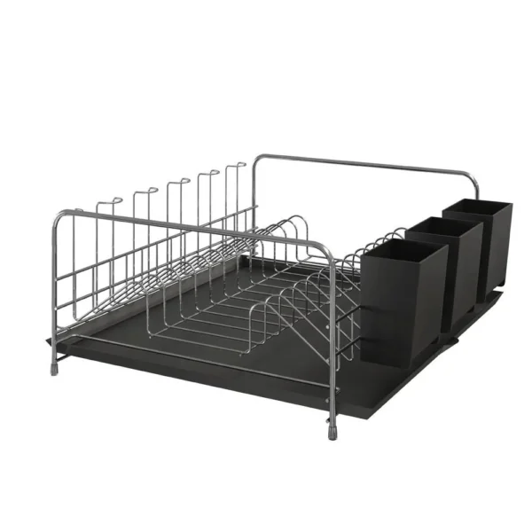 Escorredor de Louças Aço com Bandeja Coletora Porta-Talheres e Porta-Copos - 3