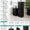 Kit Porta Escova e Dispenser para Sabonete - Preta