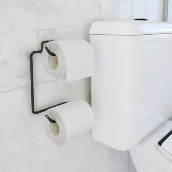 Suporte Duplo para Papel Higiênico - Preto - 3