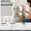 Suporte Banheiro Para Papel Higiênico - Prata - 3