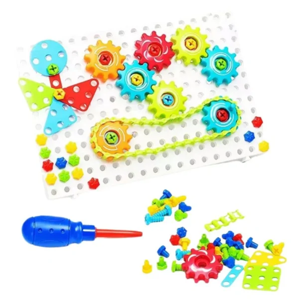 1593-1 Kit Ferramenta Infantil Quebra Cabeça Engrenagem 98pc