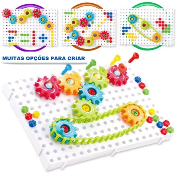 Kit Ferramenta Infantil Quebra Cabeça Engrenagem 98pc - 3
