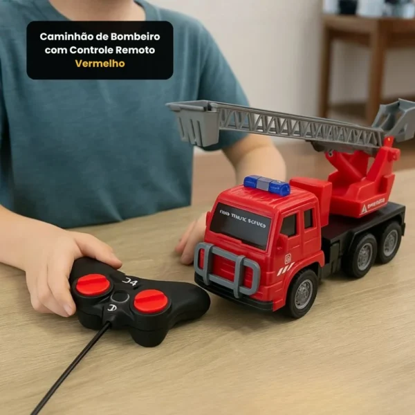 Caminhão de Bombeiro com Controle Remoto - Vermelho - 6