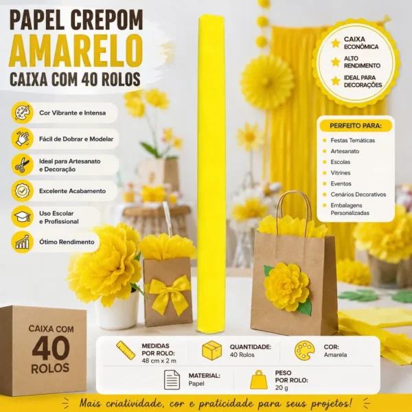 Caixa 40 Rolos Papel Crepom - 2
