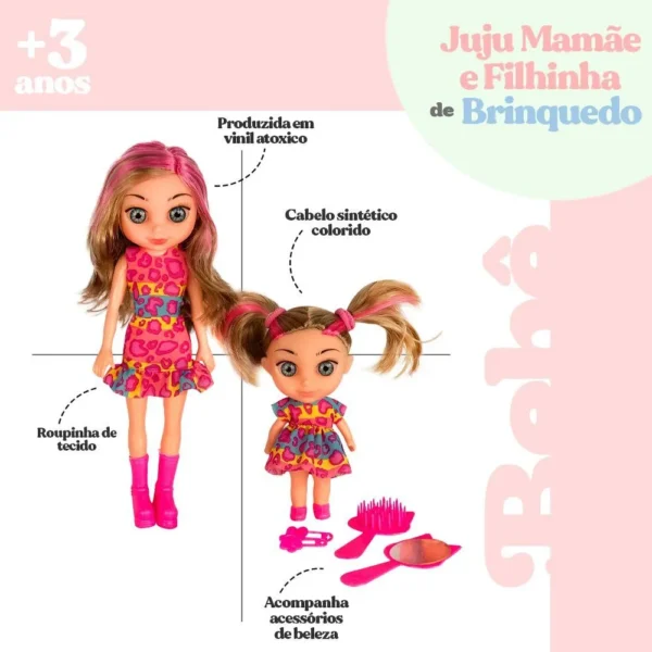 2407-3 Boneca Juju Mommy Mamãe E Filhinha Com Acessórios - 3