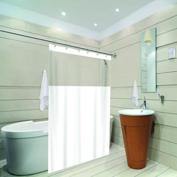 Cortina de Box com Visor Branca c/ ilhos - 2