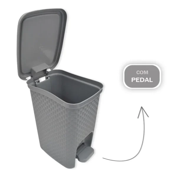 25743-1 Lixeira com Pedal Trama Rattan 7 litros - 2
