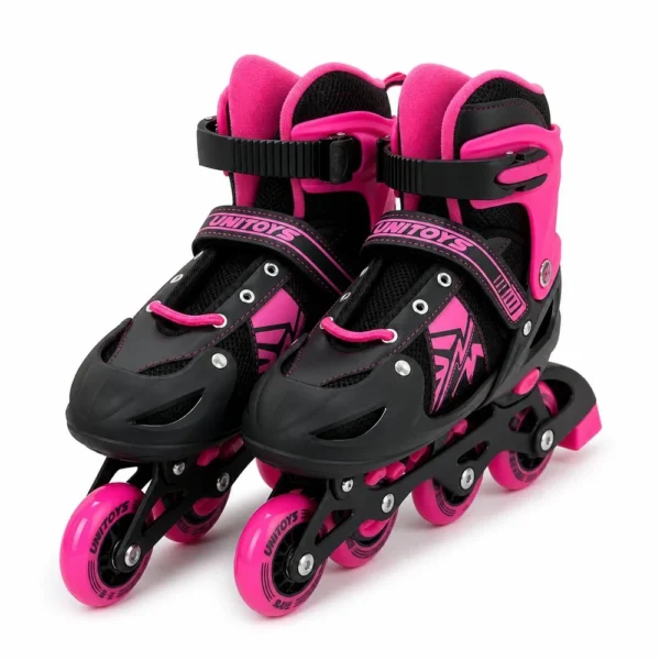 Patins Inline Ajustável Brinquedo Rodinhas Rosa