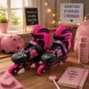 Patins Inline Ajustável Brinquedo Rodinhas Rosa