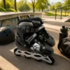 Patins Inline Ajustável Brinquedo Rodinhas Preto