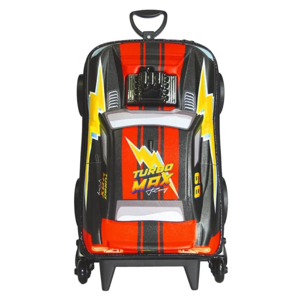 2704AM25-3 Mala Infantil Turbo Max 3D com Rodinhas - Preta - 3