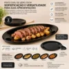 Conjunto 2 Prato Oval Vidro 35CM - Preta
