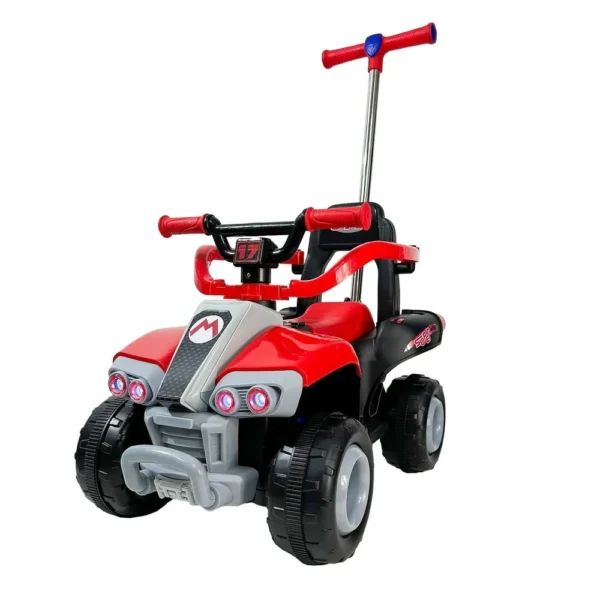 3007-2 Quadriciclo Elétrico Brinquedo Infantil Com Empurrador Passeio Infantil - Vermelho