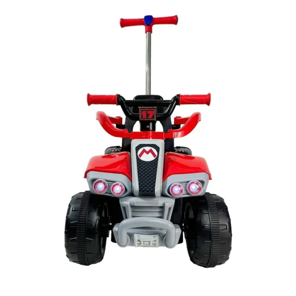 3007-3 Quadriciclo Elétrico Brinquedo Infantil Com Empurrador Passeio Infantil - Vermelho