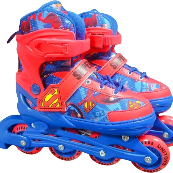 3012-2 Kit Patins com Acessórios de Segurança Superman Azul - Tam. 34-37 - 2