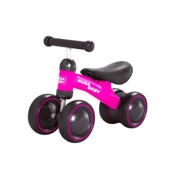 3095-3 Bicicleta Infantil Nuga Sem Pedal 4 Rodas - Rosa - 3