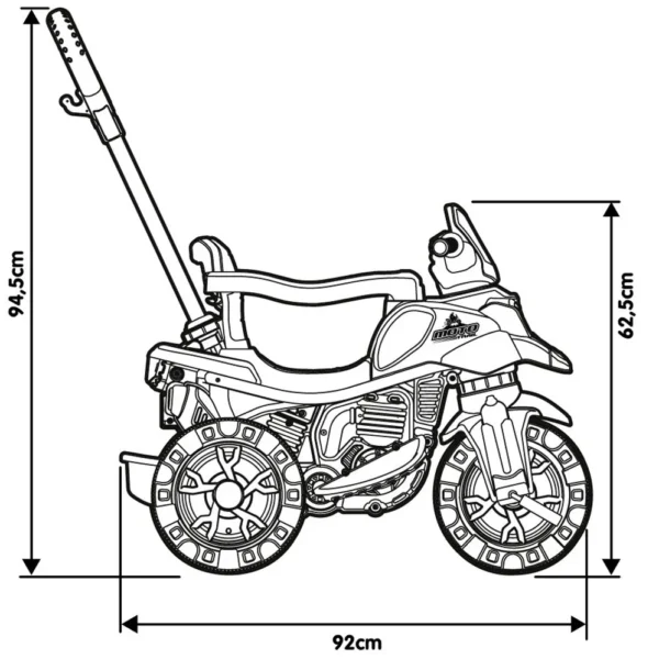 Triciclo Infantil Moto com Pedal e Haste - 2