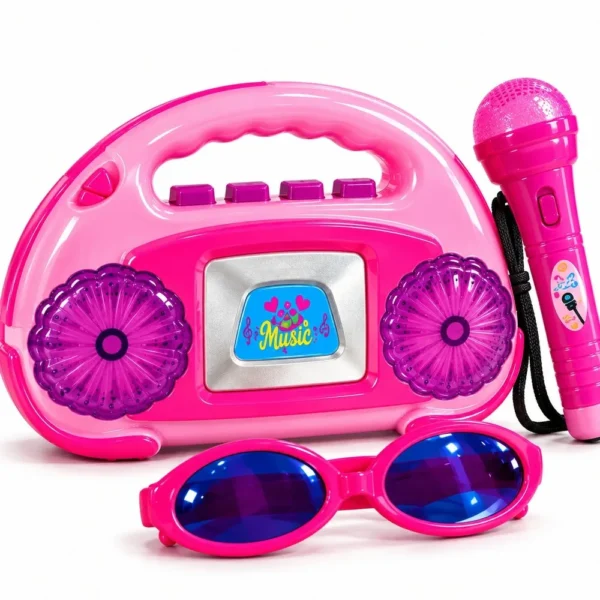 Rádio amplificador infantil Microfone Óculos infantil Rosa - 4