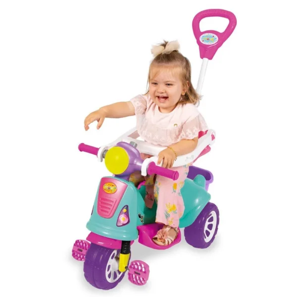 Triciclo Infantil De Passeio E Pedal Andador Avespa Pink - 2