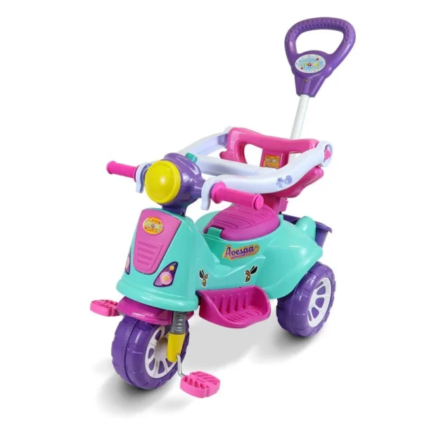 Triciclo Infantil De Passeio E Pedal Andador Avespa Pink - 4