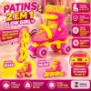 Patins 2 em 1 Glow Girl Unitoys Quad e Inline Ajustável 34 ao 37 Brinquedo -Rosa