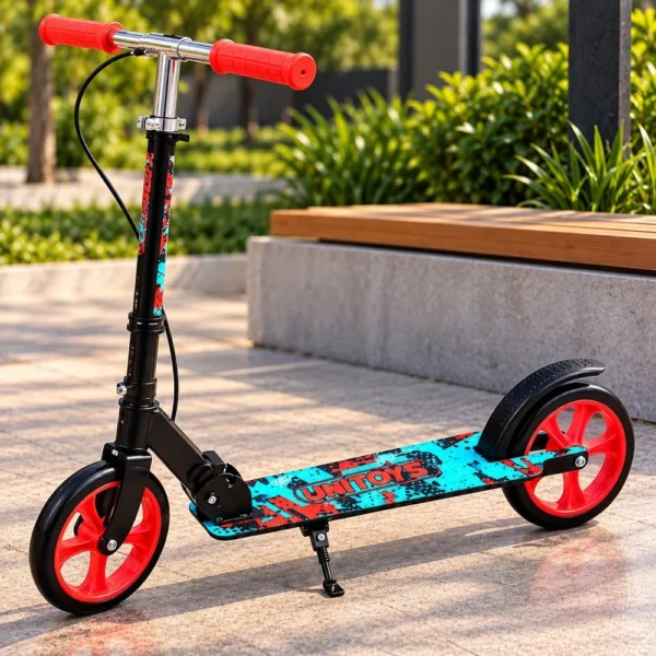 Patinete Big Well com freio Pedal Traseiro Rodas Grandes Descanso Manete -Laranja
