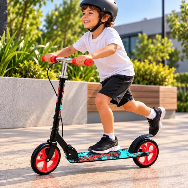 3315-2 Patinete Big Well com freio Pedal Traseiro Rodas Grandes Descanso Manete -Laranja - 2