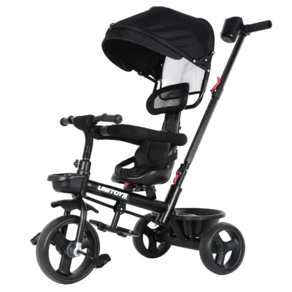 3337-1 Triciclo Com Empurrador Confort Preto