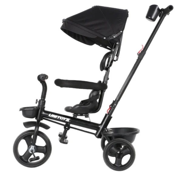 3337-4 Triciclo Com Empurrador Confort Preto - 4