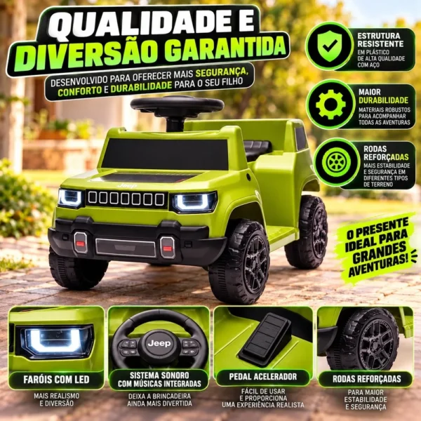 Carrinho Elétrico Infantil Jipe Lux - verde - 2