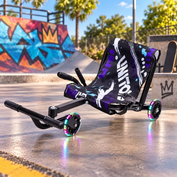 Carrinho Infantil Para Drift com LED - Preta