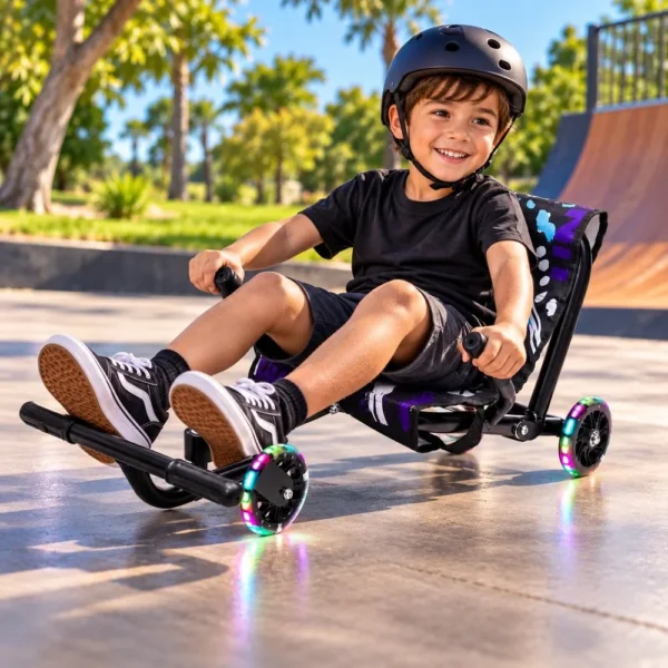 Carrinho Infantil Para Drift com LED - Preta - 5