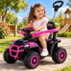 3731-4 Quadriciclo Elétrico com Empurrador Off Road - Rosa - 4