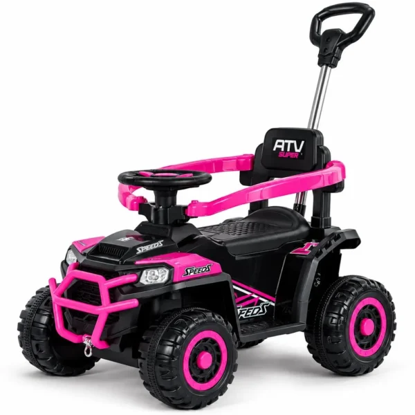 3731-5 Quadriciclo Elétrico com Empurrador Off Road - Rosa - 5