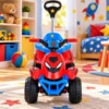 3732-1 Quadriciclo Infantil Elétrico com Empurrador Spider - Vermelho