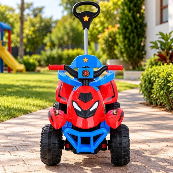Quadriciclo Infantil Elétrico com Empurrador Spider - Vermelho - 2