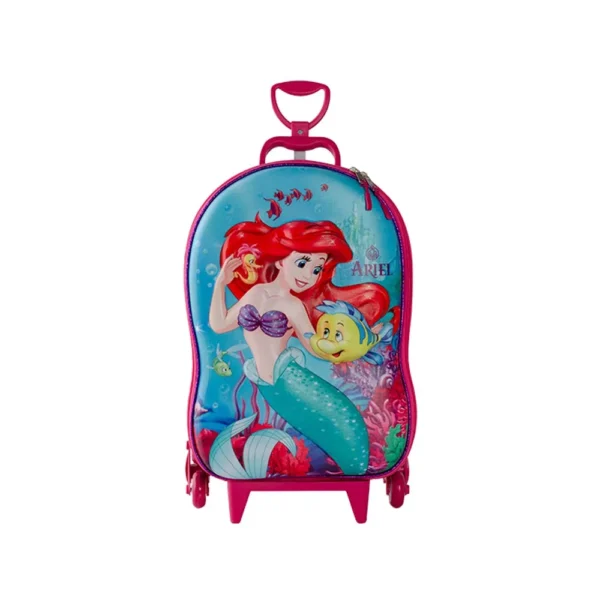 3855CM22-1 Mala Infantil Pequena Sereia 3D com Rodinhas - Verde