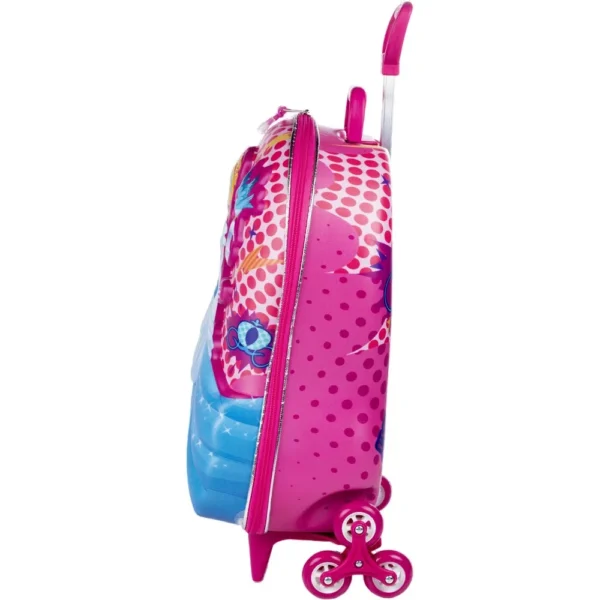 3855HM22-2 Mala Infantil Princesa Cinderela 3D com Rodinhas - Rosa - 2