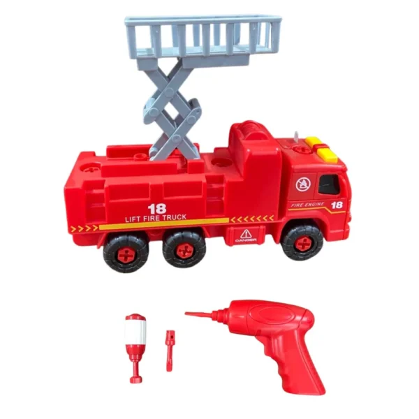 579765-1 Caminhão De Bombeiro Monta E Desmonta Com Parafusadeira