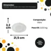 Kit 5 Pratos de Vidro Egípcio Estrela Transparente 3cm profundidade - Fundo - 2