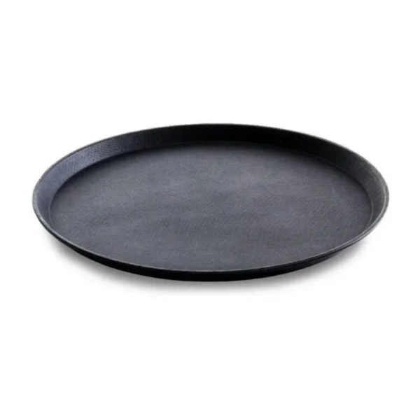 Bandeja Preta Redonda Antiderrapante - 40cm