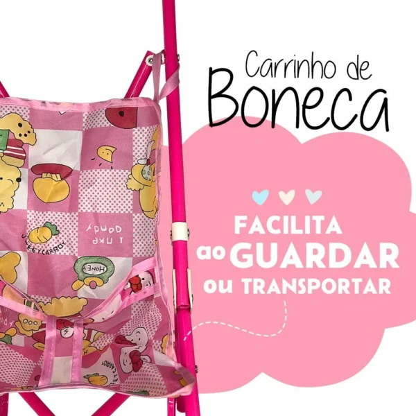 Carrinho De Boneca Dobrável Menina Brinquedo - 7