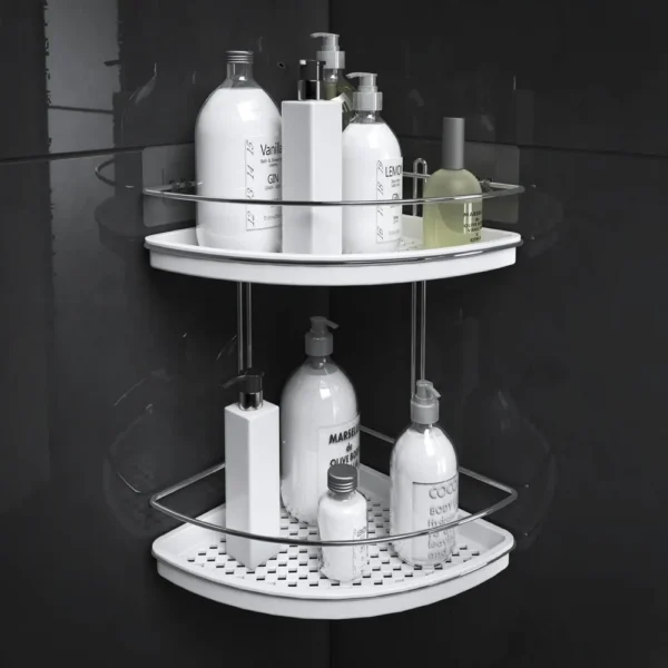 679-2 Porta Shampoo de Canto 2 Andares - Branca - 2
