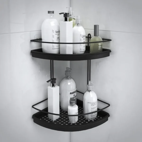 Porta Shampoo de Canto 2 Andares com Kit de