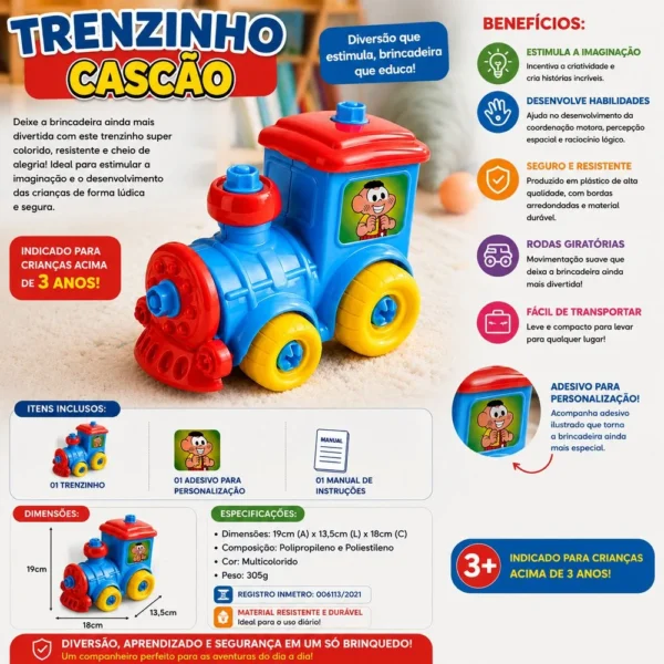 685BR-4 Trenzinho Infantil Cascão - 4