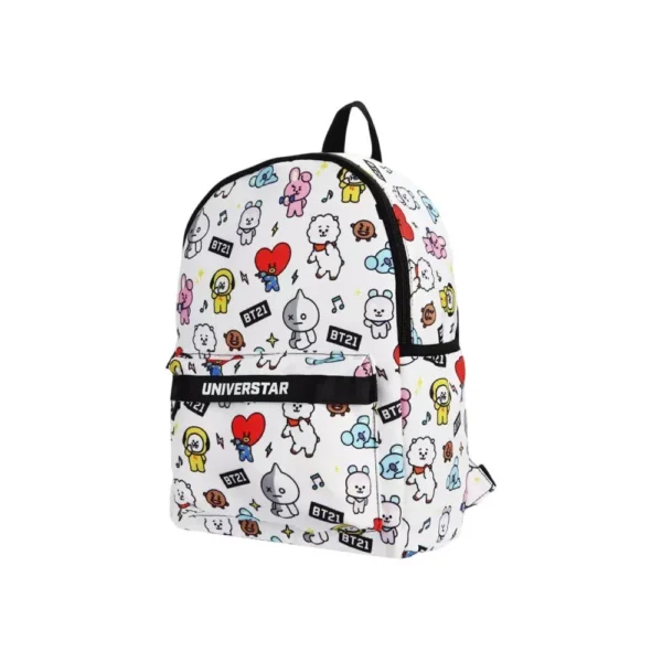 6942269567709-1 Mochila de Costa Escolar Personagens BT21 - Branca