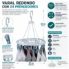 Varal Redondo com 24 Prendedores- Cinza - 4
