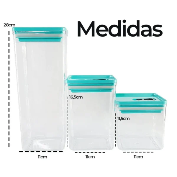 Kit Organizador Hermético Dubai Verde Tiffany 5 Litros - 4