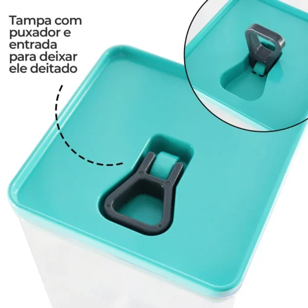 Kit Organizador Hermético Dubai Verde Tiffany 5 Litros - 6