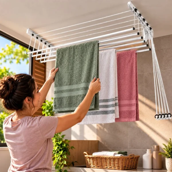 Varal Individual em Aço 150cm com 5 Varetas para Teto ou Parede - 3